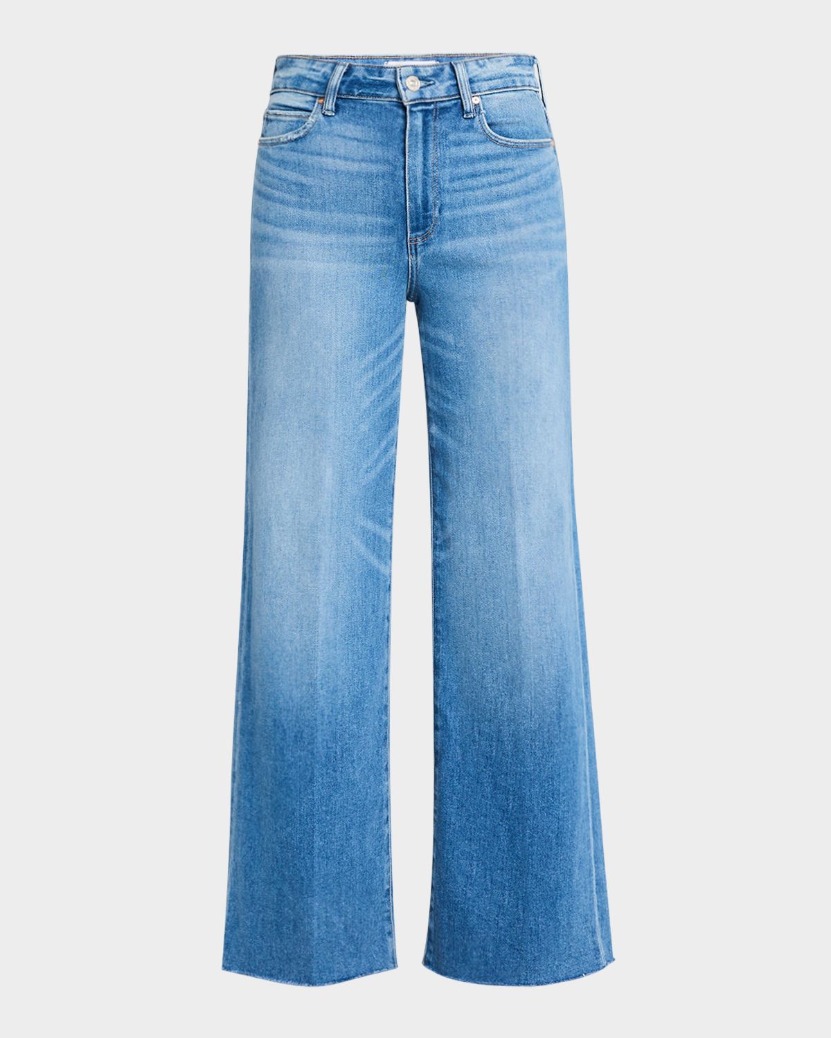 PAIGE Anessa Wide-Leg Raw Hem Jeans
