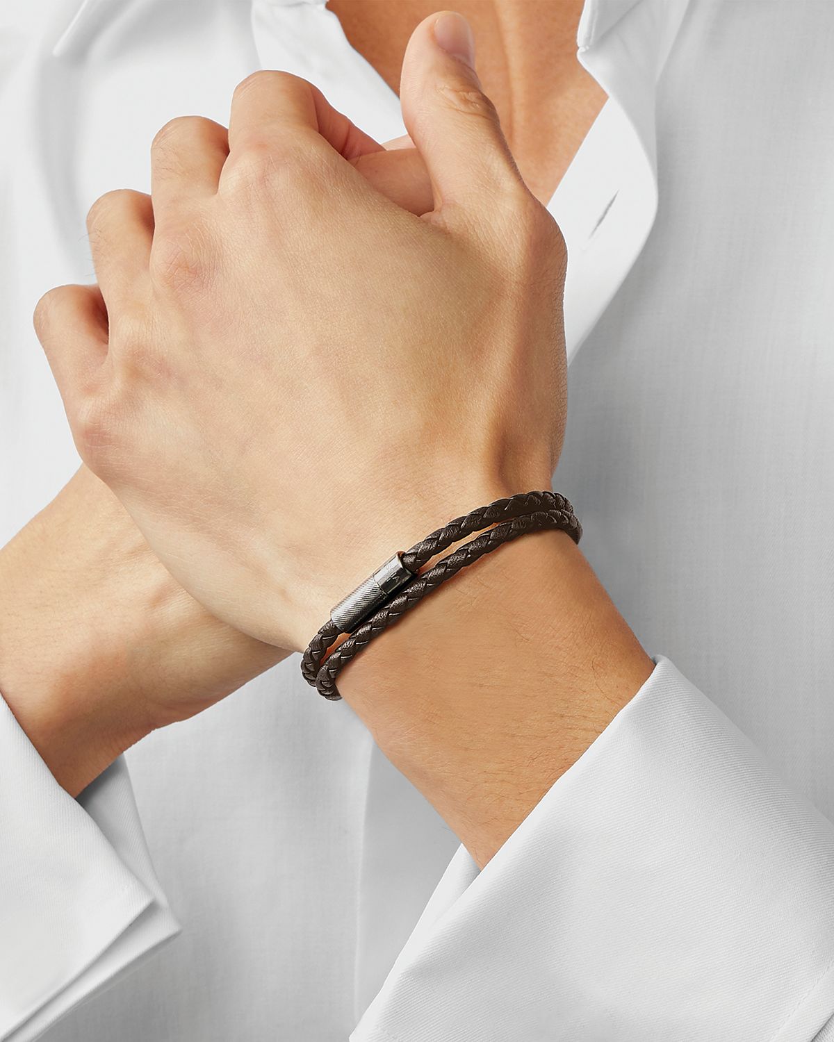 Tateossian Men 's Pop Rigato Leather Bracelet