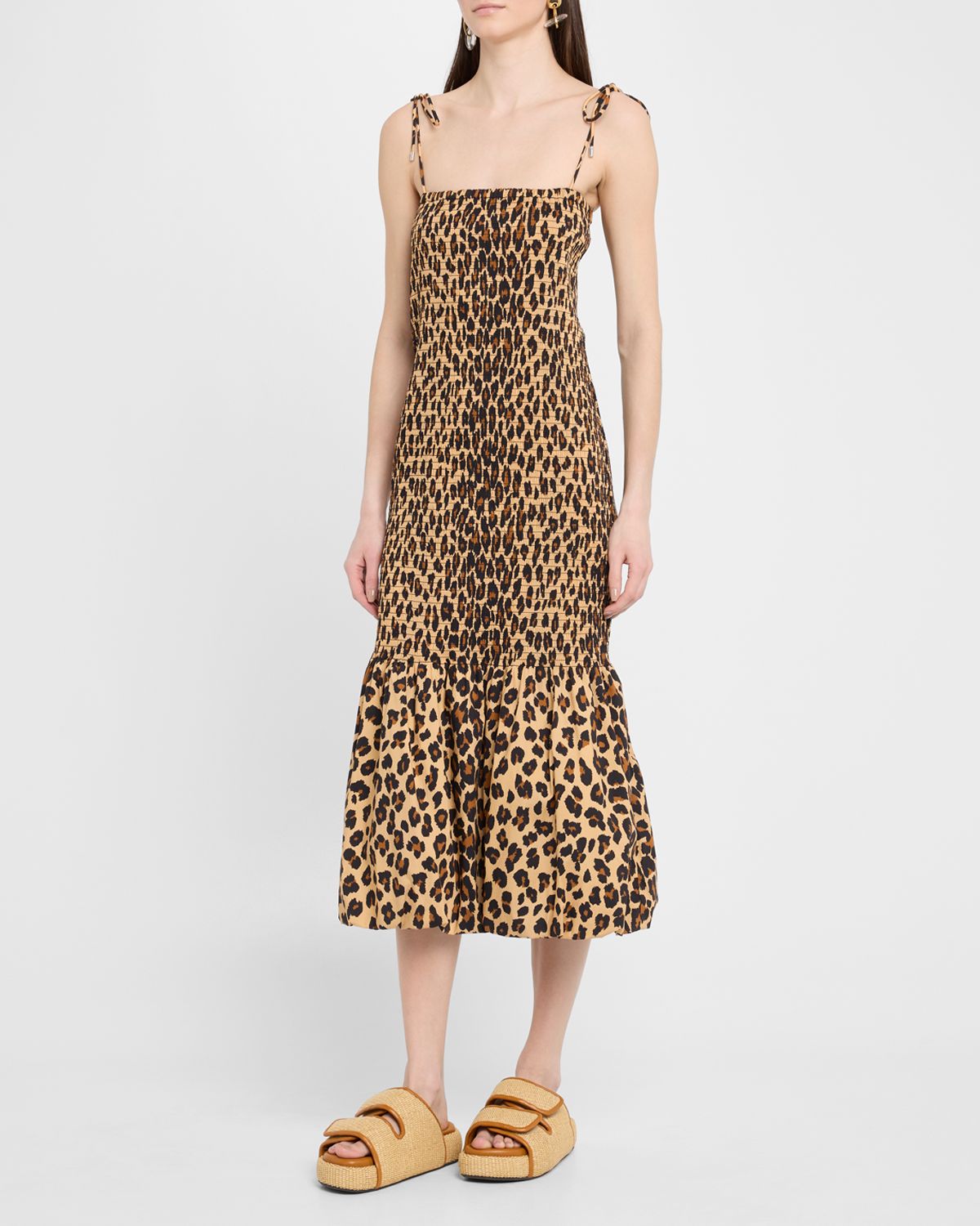 SIMONMILLER Canto Smocked Poplin Dress