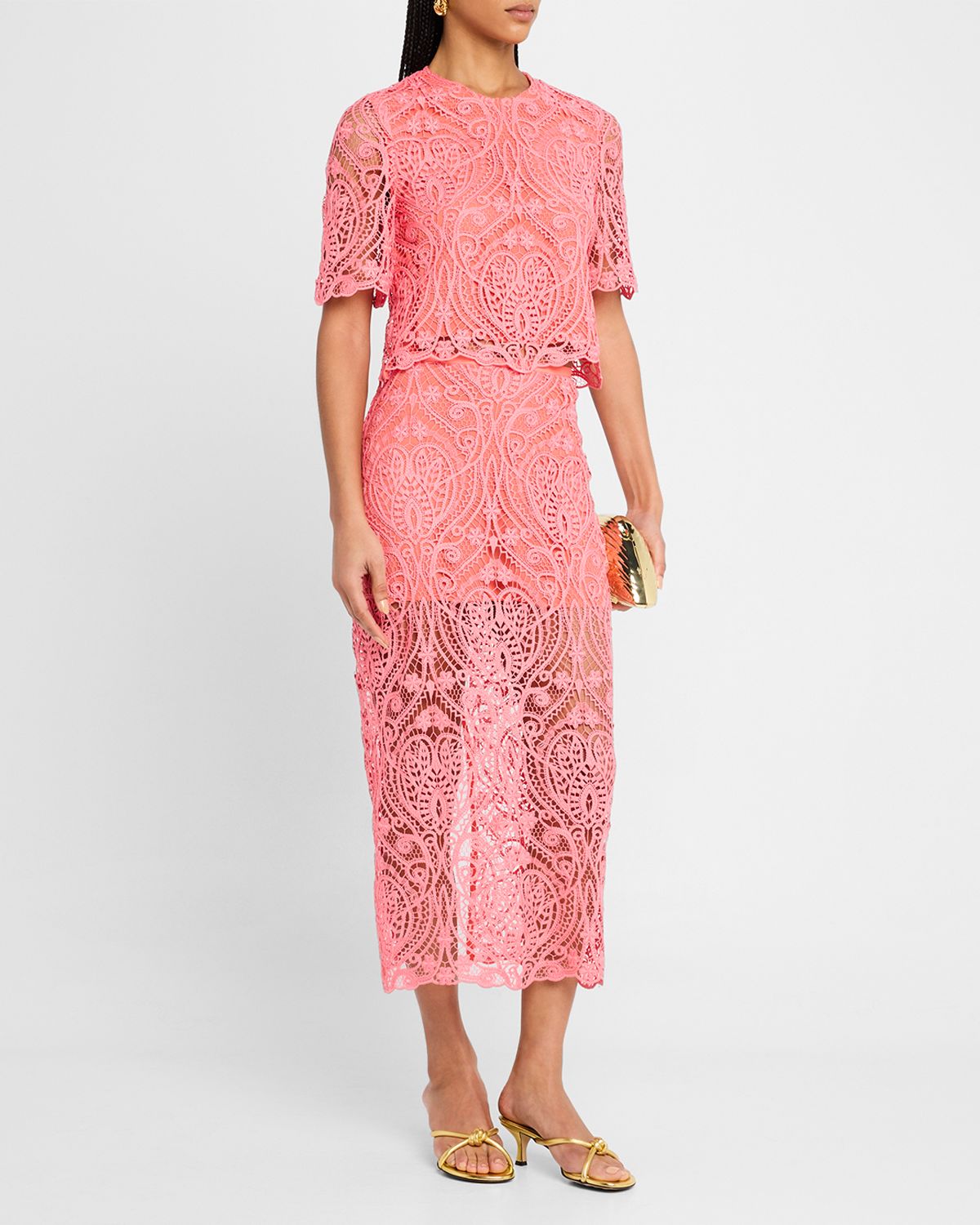 Le Superbe Rosey Lace Short-Sleeve Tee