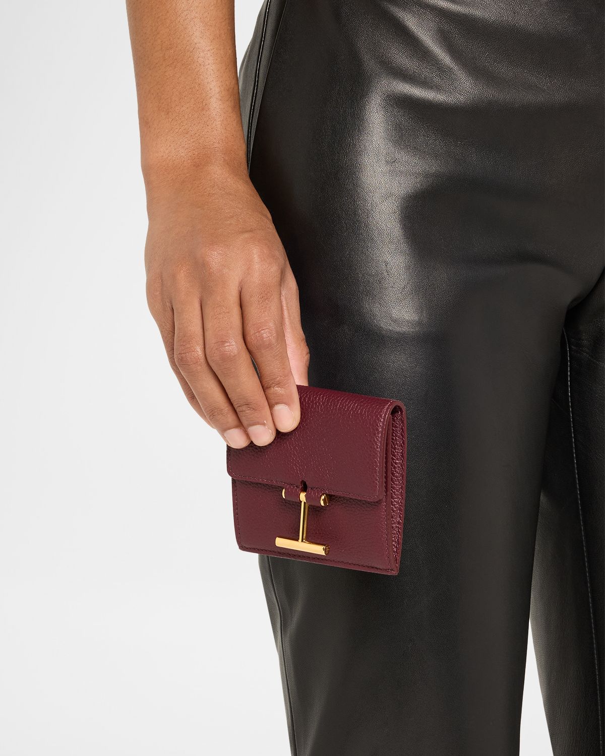 TOM FORD Leather T Bar Wristlet Clutch Bag