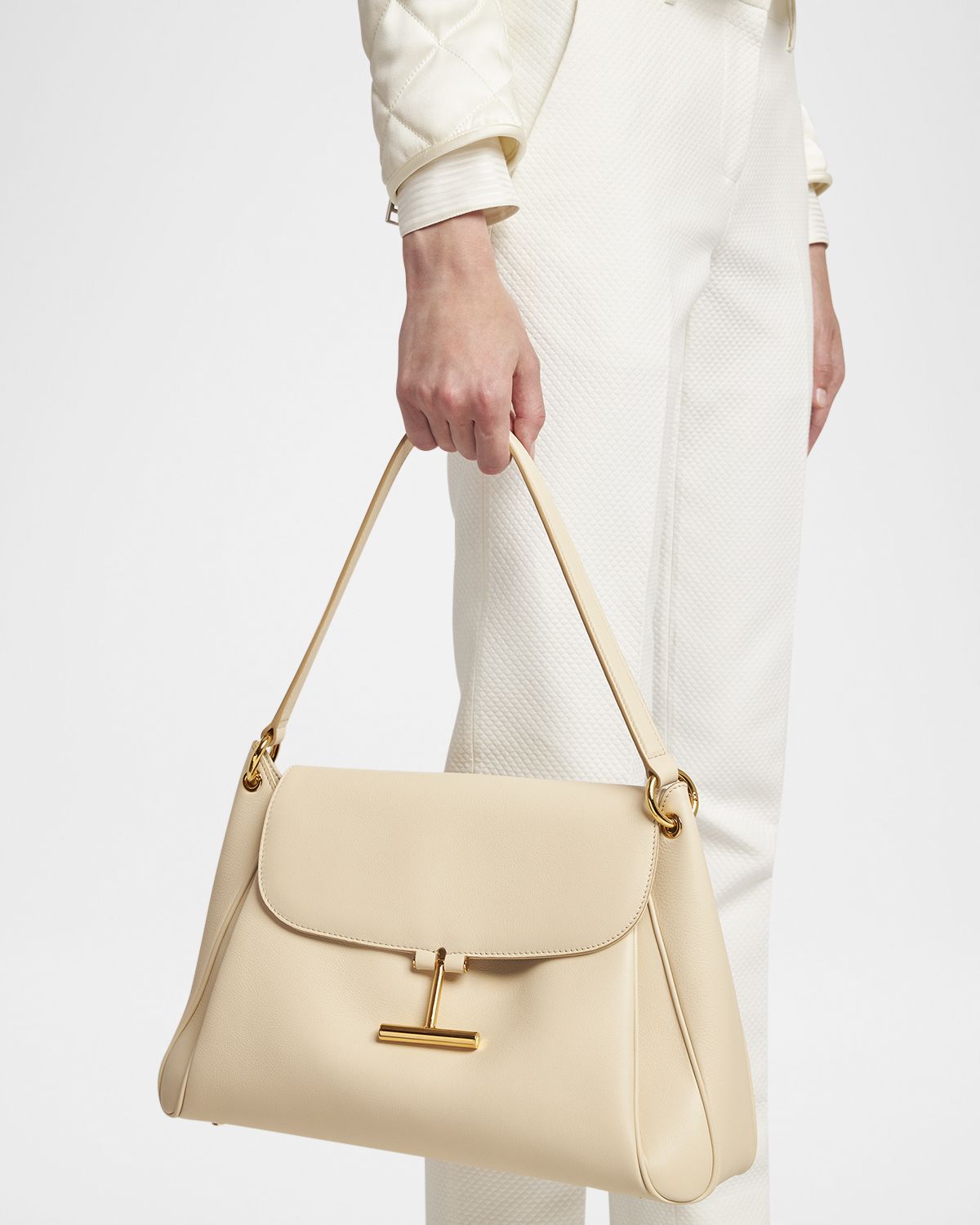 TOM FORD Tara Flap Shoulder Bag in Grain Leather