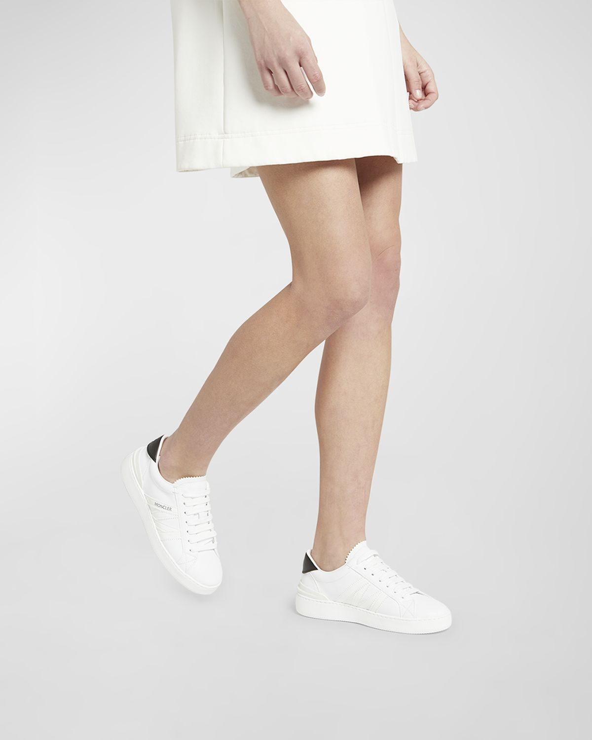 Moncler Monaco M Leather Low-Top Sneakers