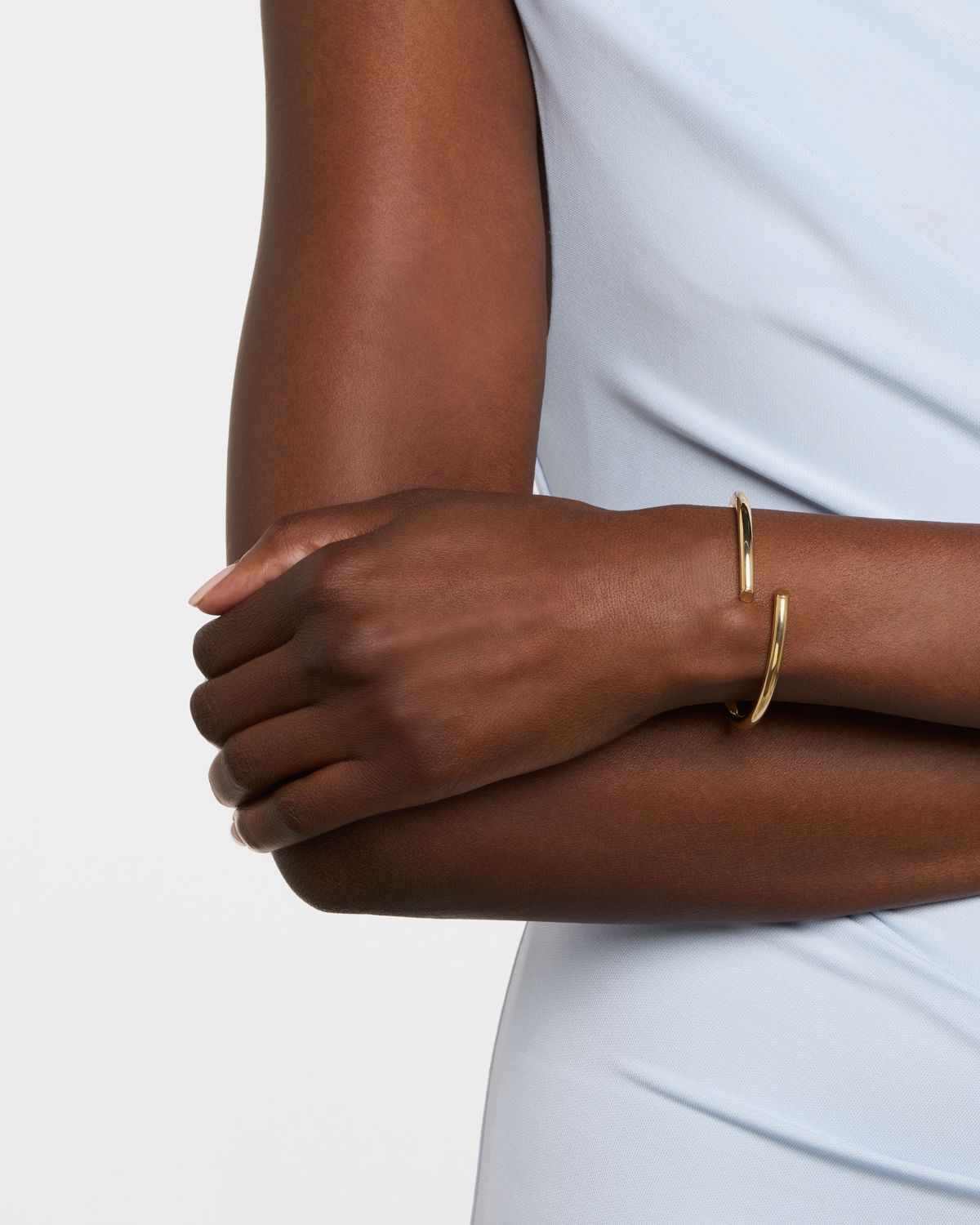 Lana 14K Gold Skinny Layered Echo Hollow Bangle Bracelet