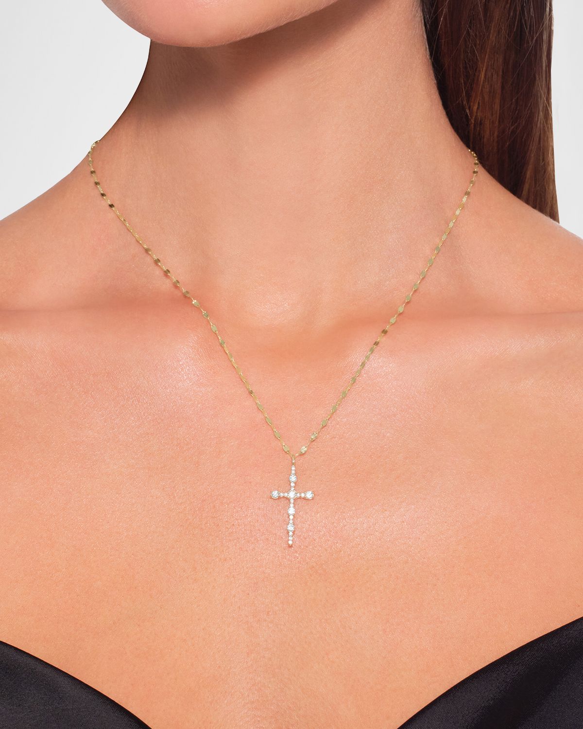 LANA Elevated Diamond Everyday Cross Necklace in 14K Yellow Gold, 18"L