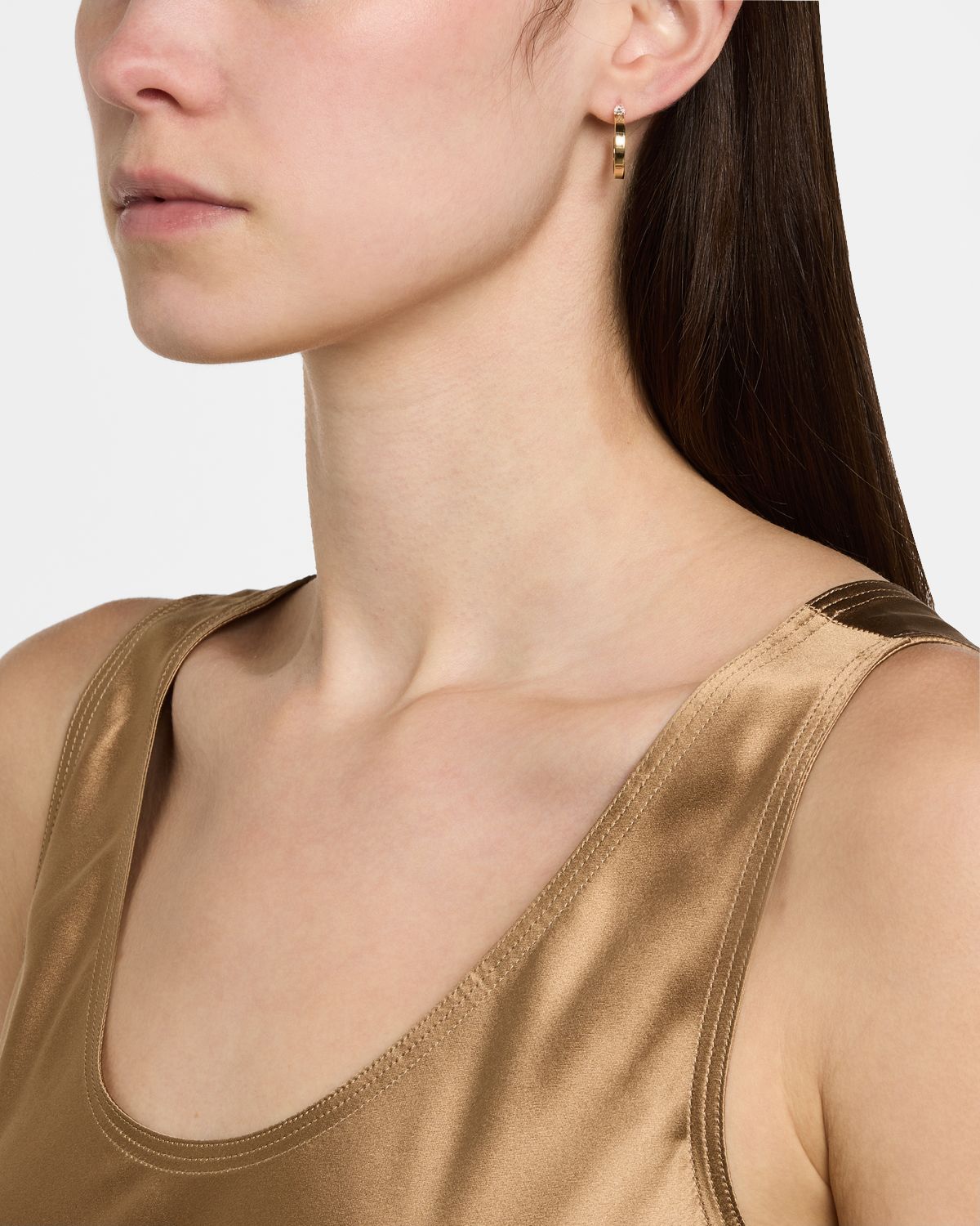 LANA 14K Yellow Gold Mini Solo Diamond Huggie Earrings