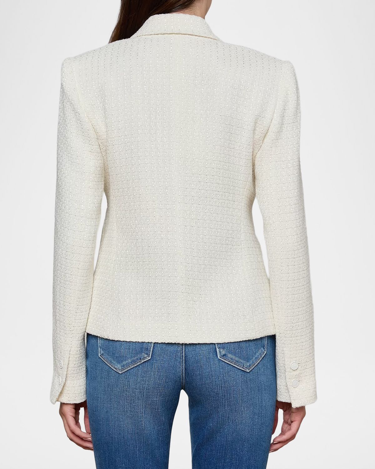 L 'Agence Jennah Single-Breasted Tweed Blazer