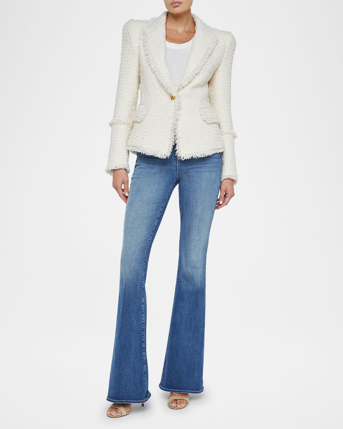 L 'Agence Kaisley Waffle Tweed Blazer