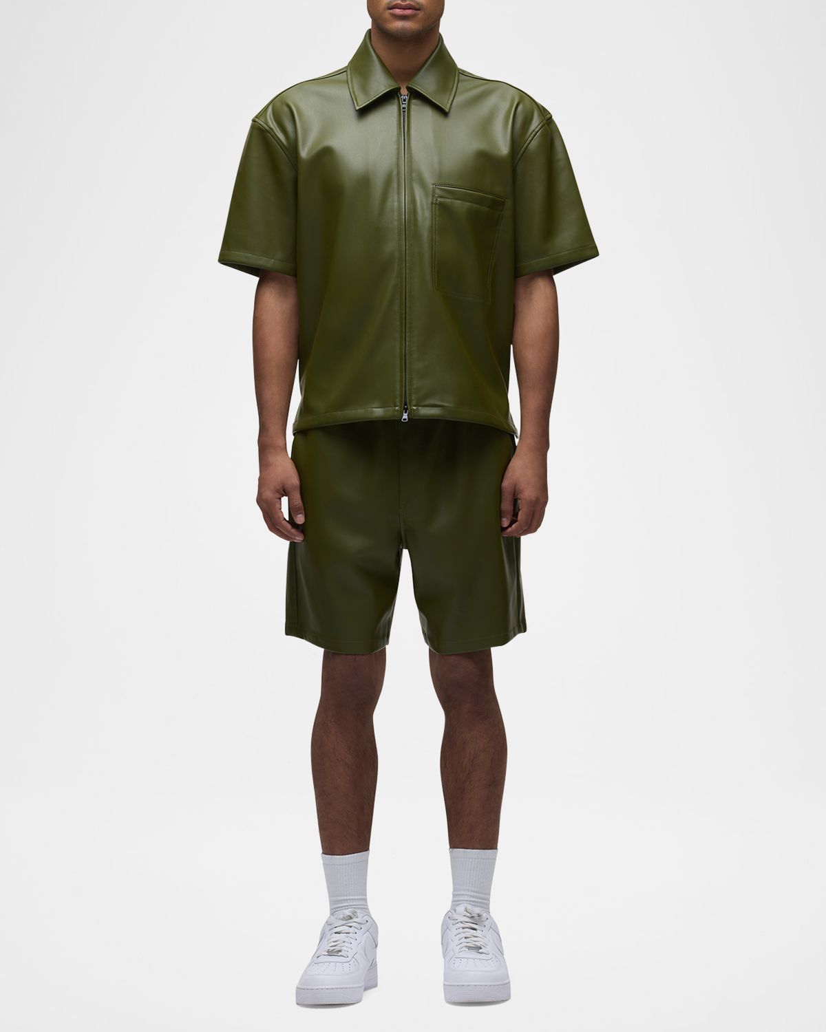 Hudson Men 's Vegan Leather Drawstring Shorts