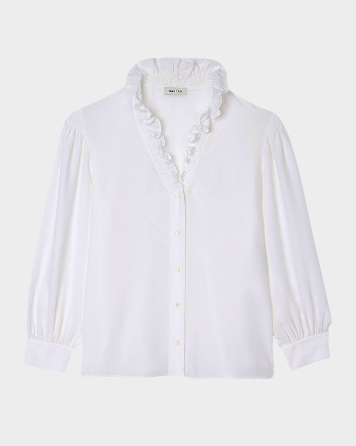 Sandro Lisandro Ruffled Silk Shirt