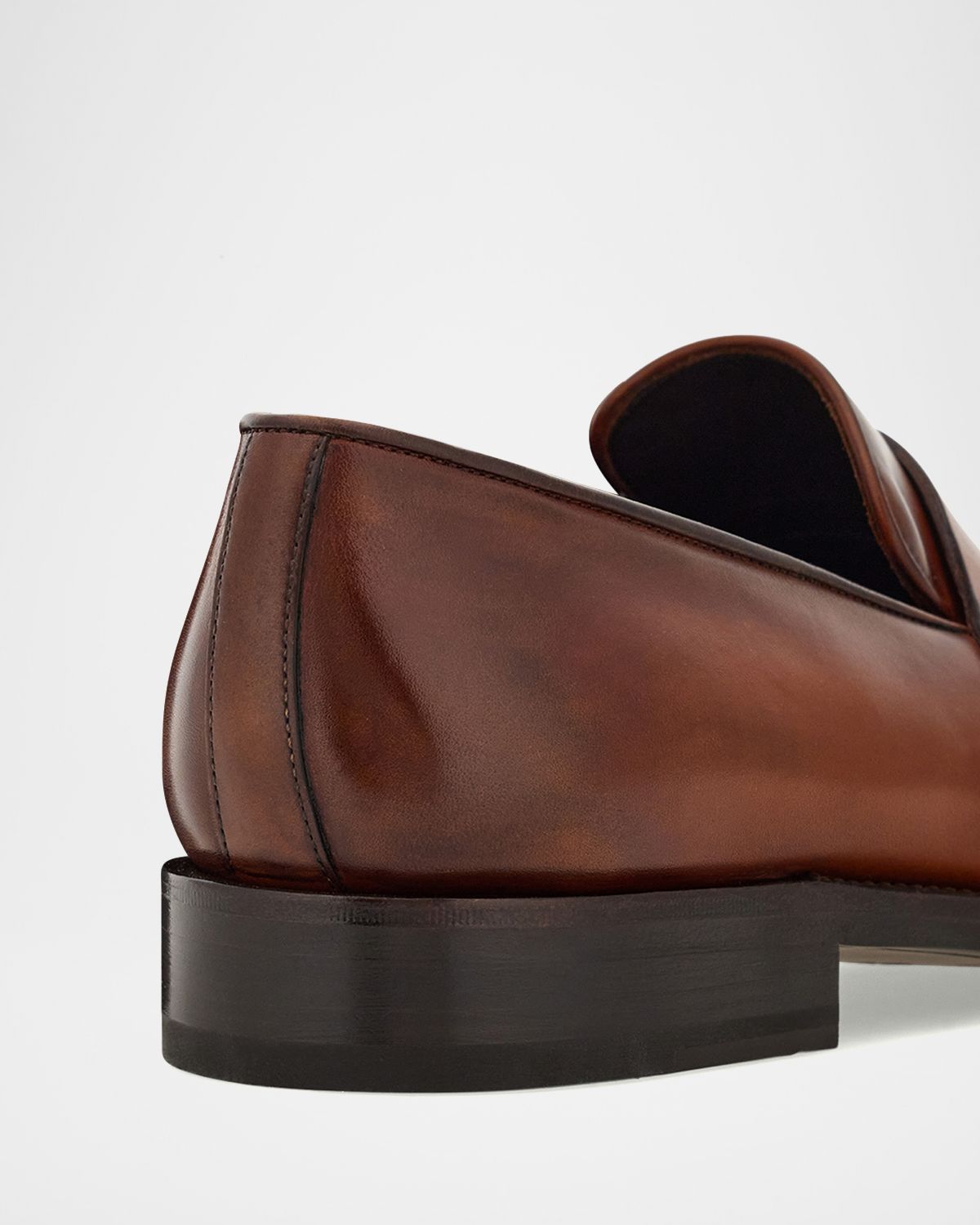 Ferragamo Men 's Brandy Tramezza Leather Penny Loafers