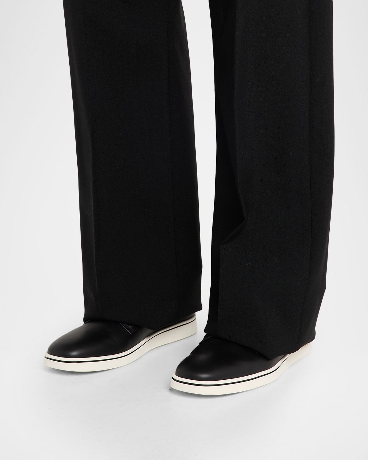 Ferragamo Men 's Alfie Leather Gancini Stamp Slip-On Sneakers