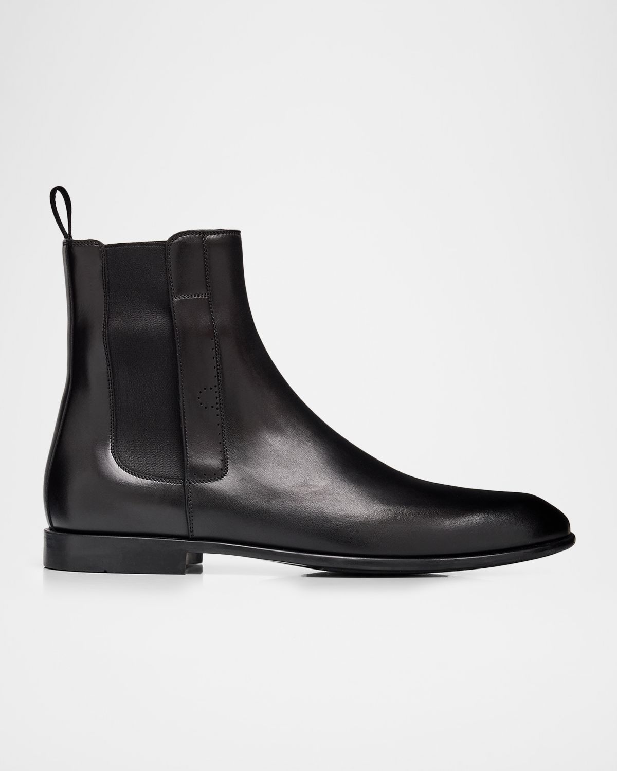 Ferragamo Men 's Angle Smooth Leather Chelsea Boots
