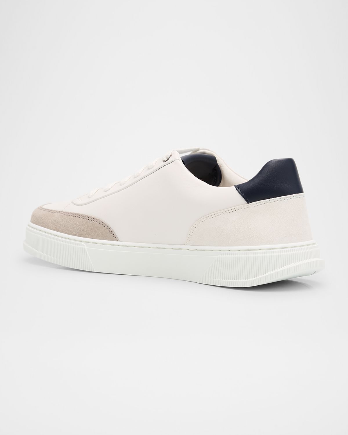 Ferragamo Men 's Gancini Leather and Suede Low-Top Sneakers