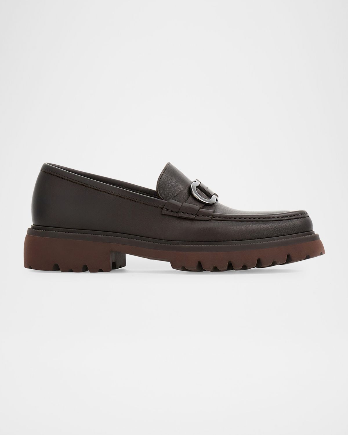 Ferragamo Men 's Cocoon Gancini Leather Penny Loafers