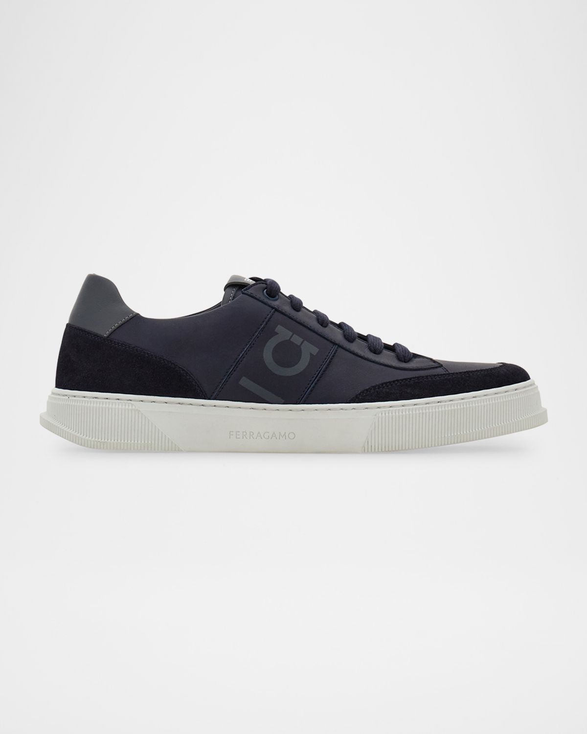 Ferragamo Men 's Alaska Gancio Leather Low-Top Sneakers