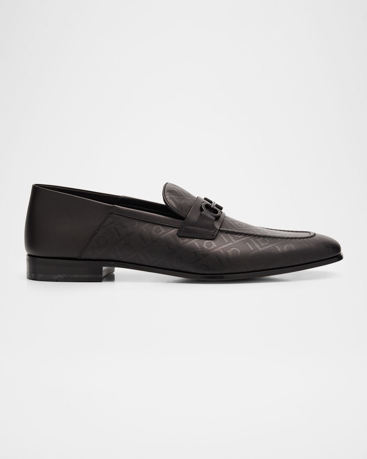 Ferragamo Men 's Biarritz Perforated Leather Gancini-Bit Loafers