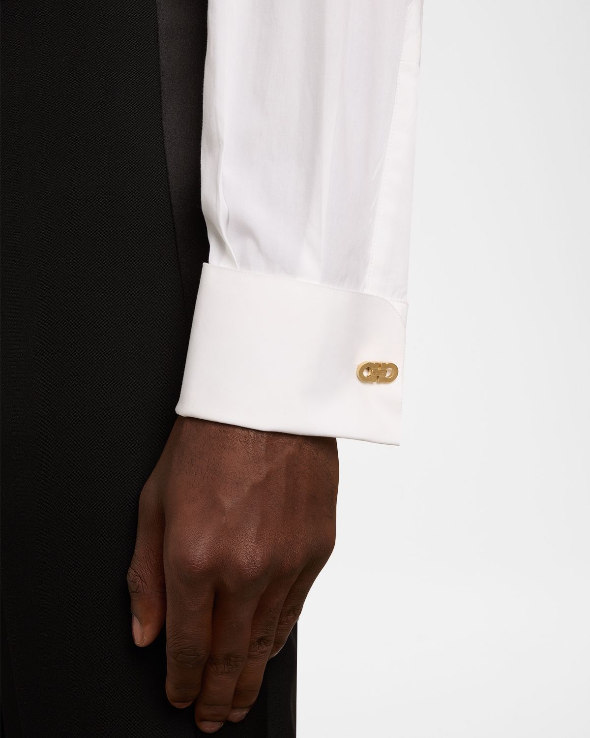 Ferragamo Men 's Gancini Link Brushed Gold-Tone Cufflinks