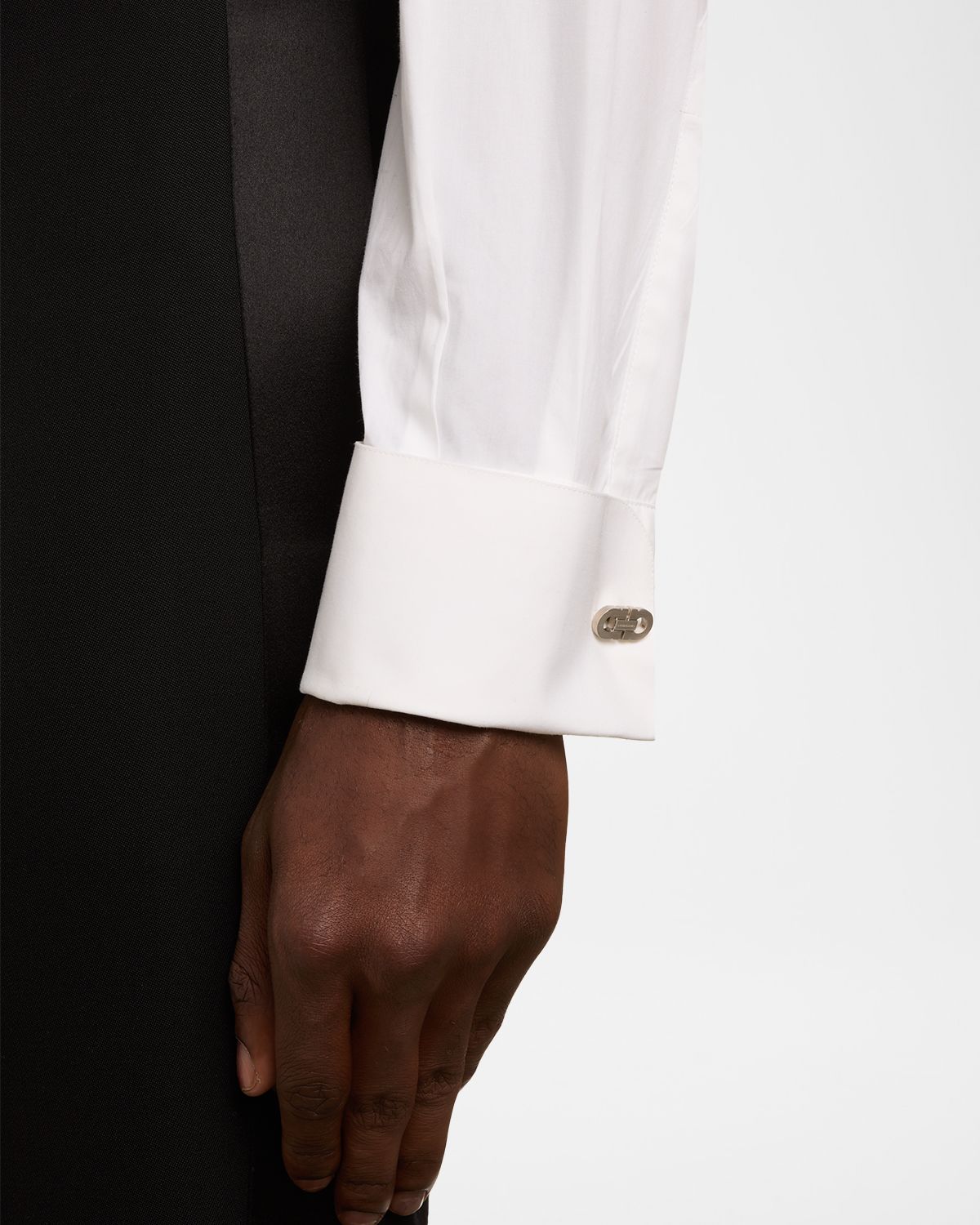 Ferragamo Men 's Brushed Gancini Logo Cufflinks