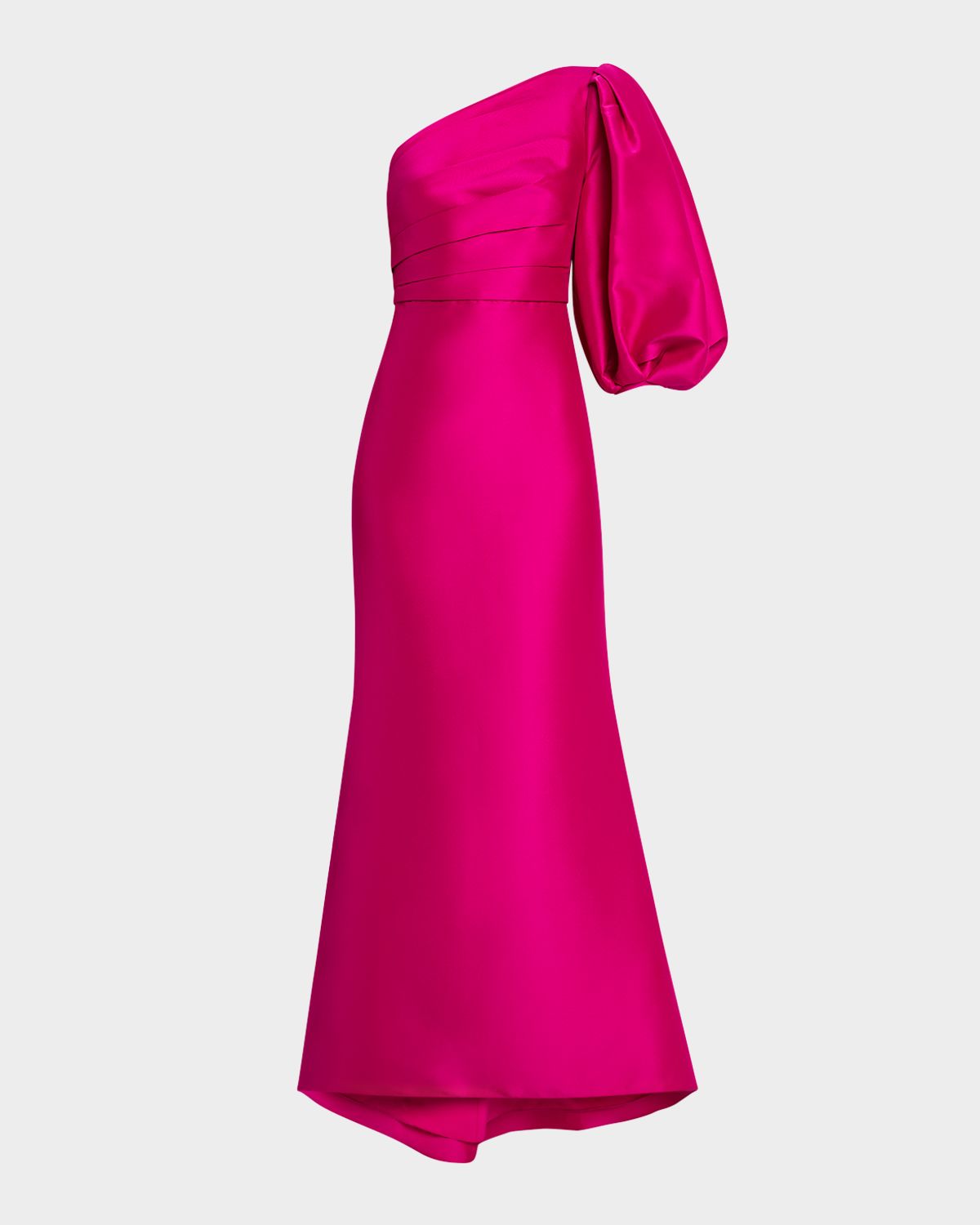 Badgley Mischka One-Shoulder Trumpet Gown