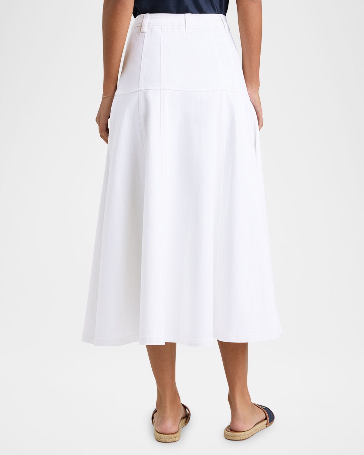 Cinq a Sept Veena Button-Front Midi Skirt