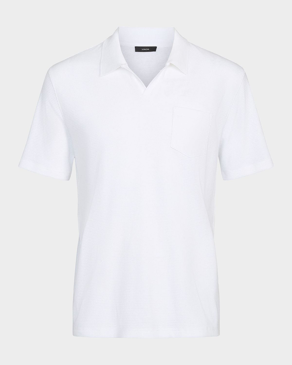 Vince Men 's Textured Johnny Collar Polo Shirt