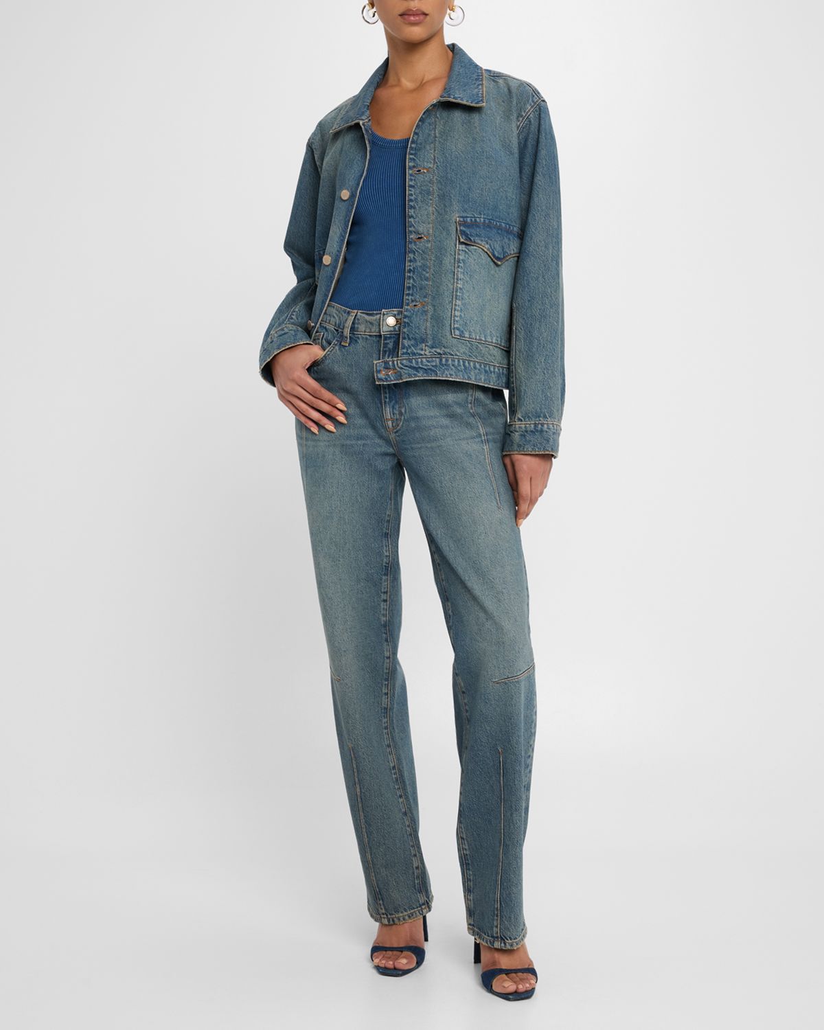 Triarchy Lillian Boxy Western Denim Jacket