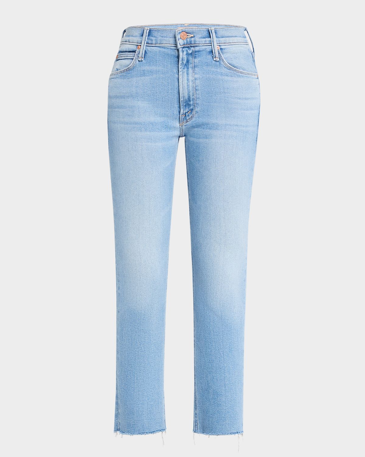 MOTHER Lil ' Mid-Rise Dazzler Ankle Fray Jeans