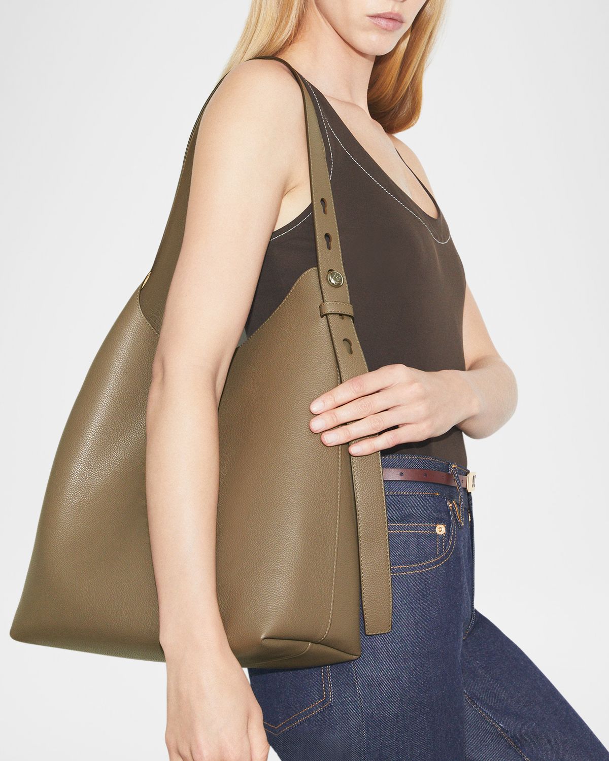 Tory Burch Pebbled Leather Hobo Bag