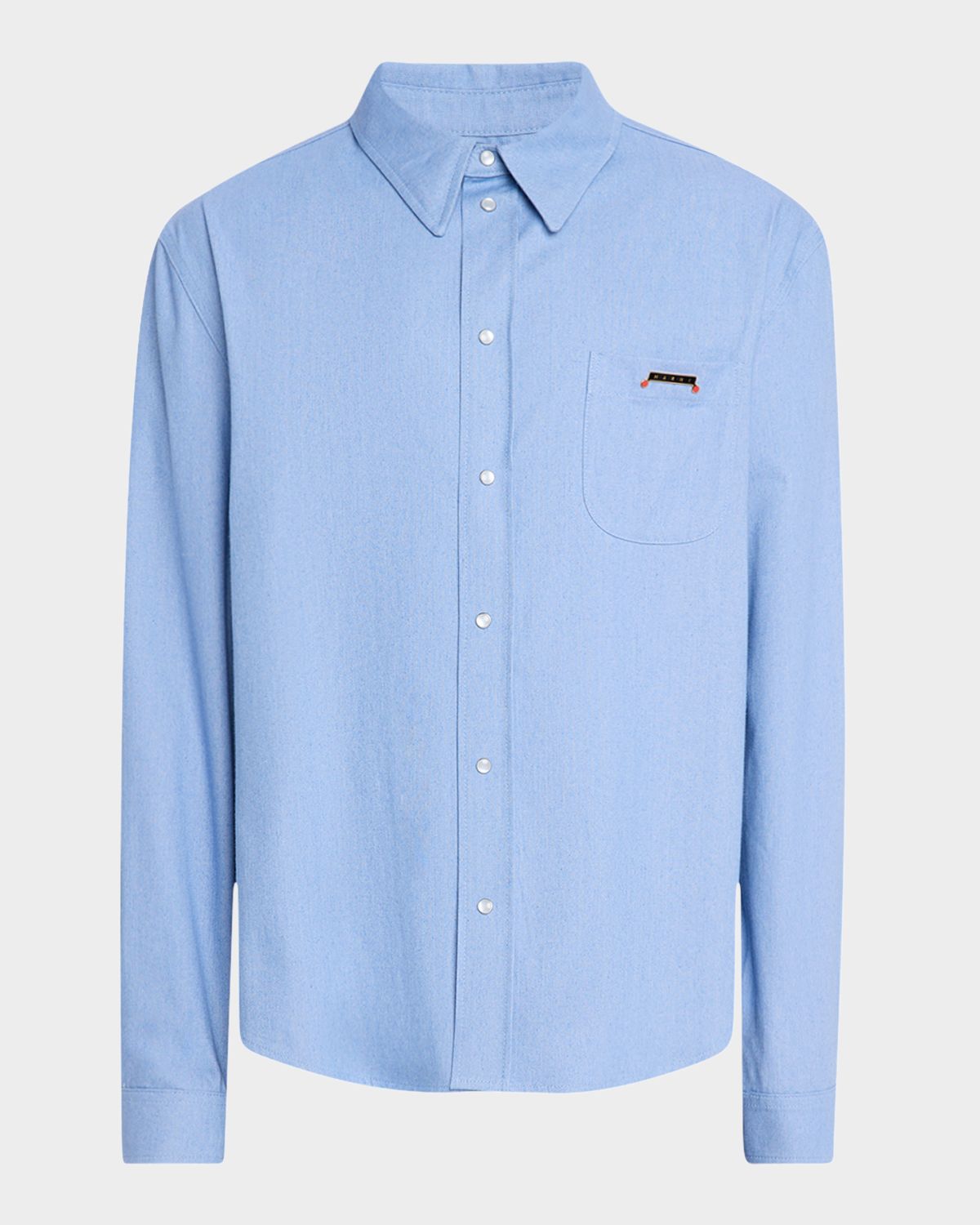 Marni Men 's Denim Point Collar Overshirt