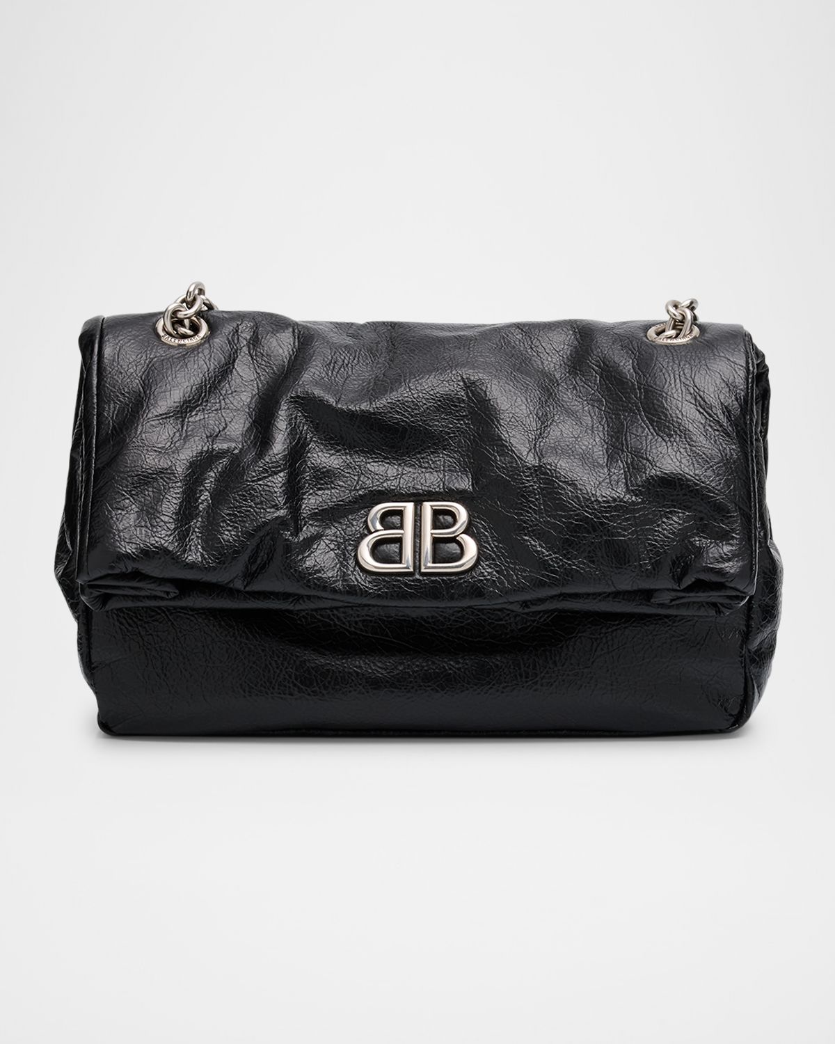 Balenciaga Monaco Flap Leather Chain Shoulder Bag