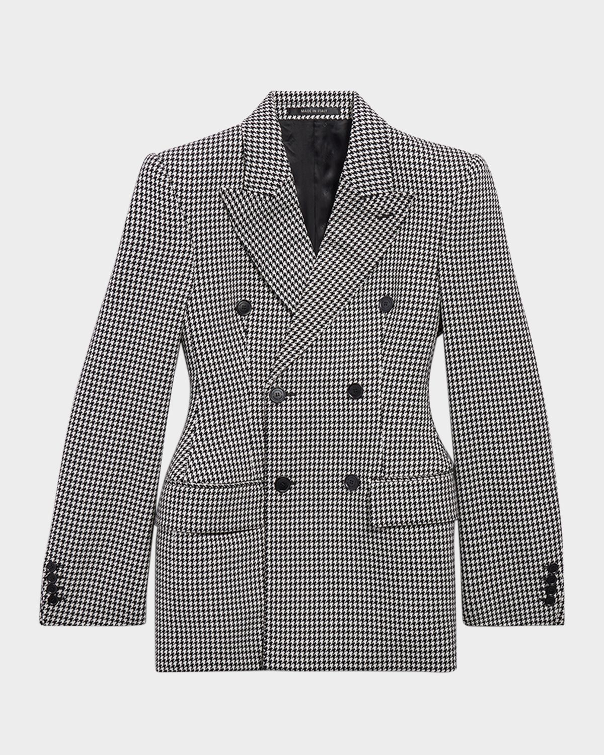 Balenciaga Houndstooth Double-Breasted Hourglass Jacket