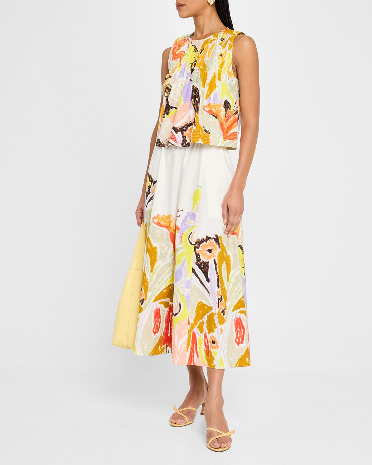 Marie Oliver Letta Abstract-Print Pintuck Top