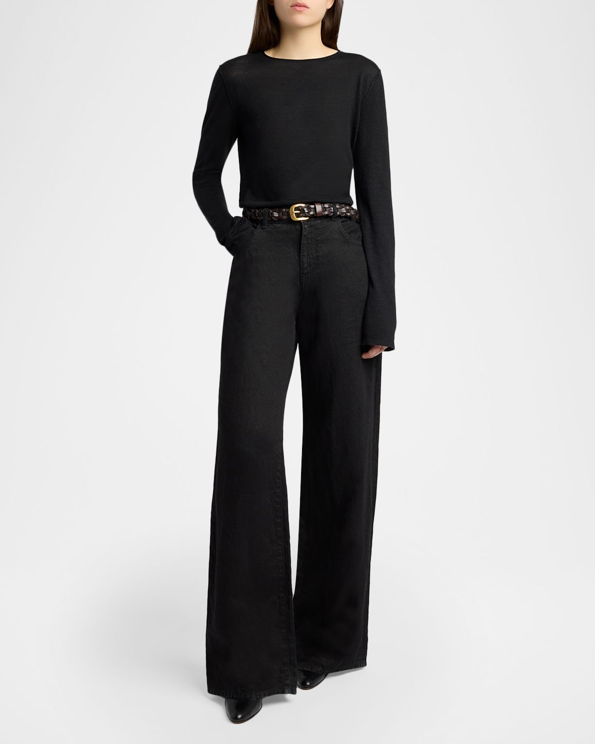 THE ROW Eglitta Straight-Leg Linen Jeans