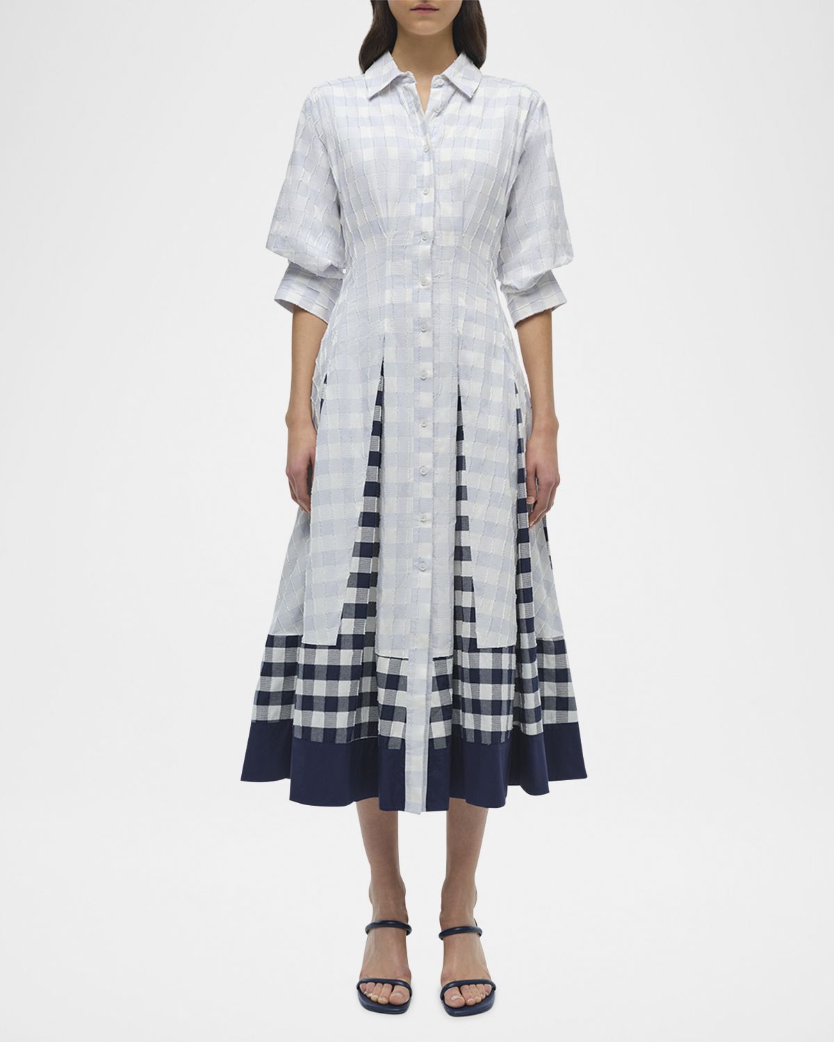 SIMKHAI Jazz Pintuck Midi Dress