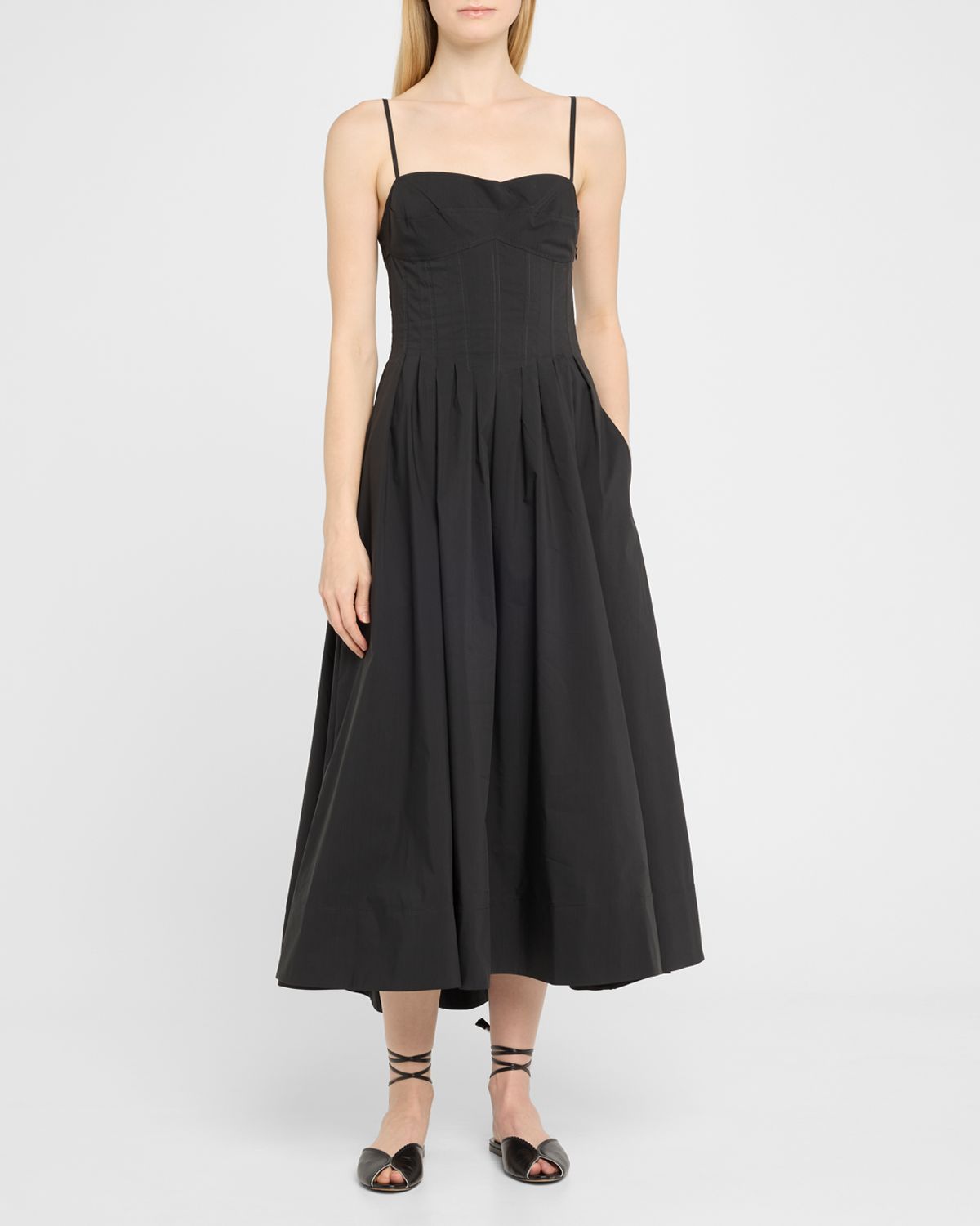 SIMKHAI Kittiya Sleeveless A-Line Midi Dress