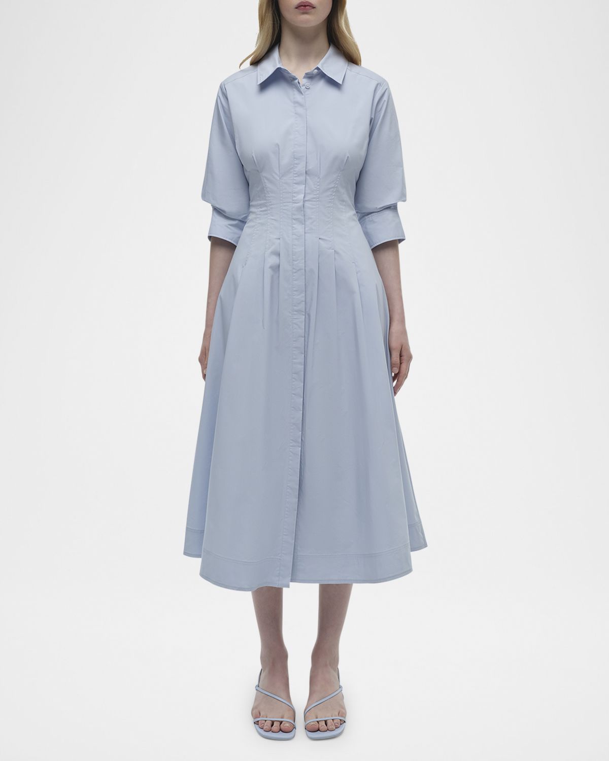 SIMKHAI Jazz Pintuck Midi Dress