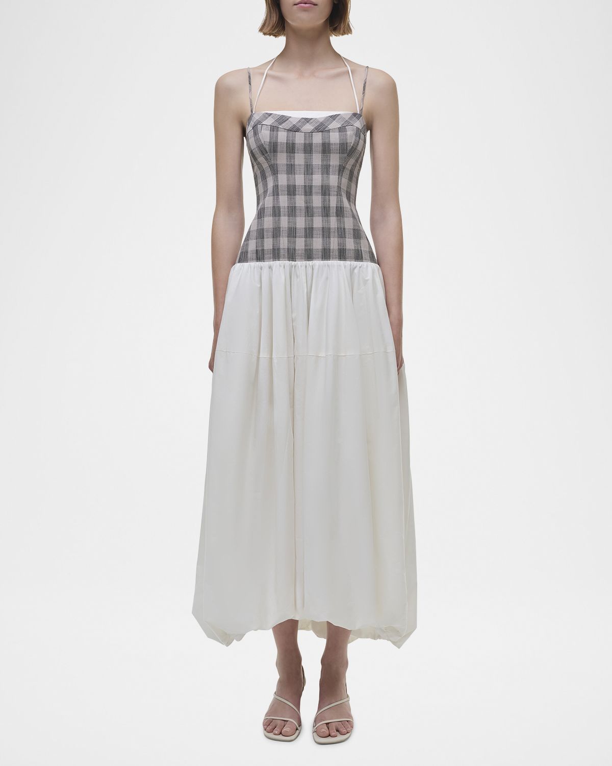 SIMKHAI Pfeiffer Drop-Waist Bubble Midi Dress