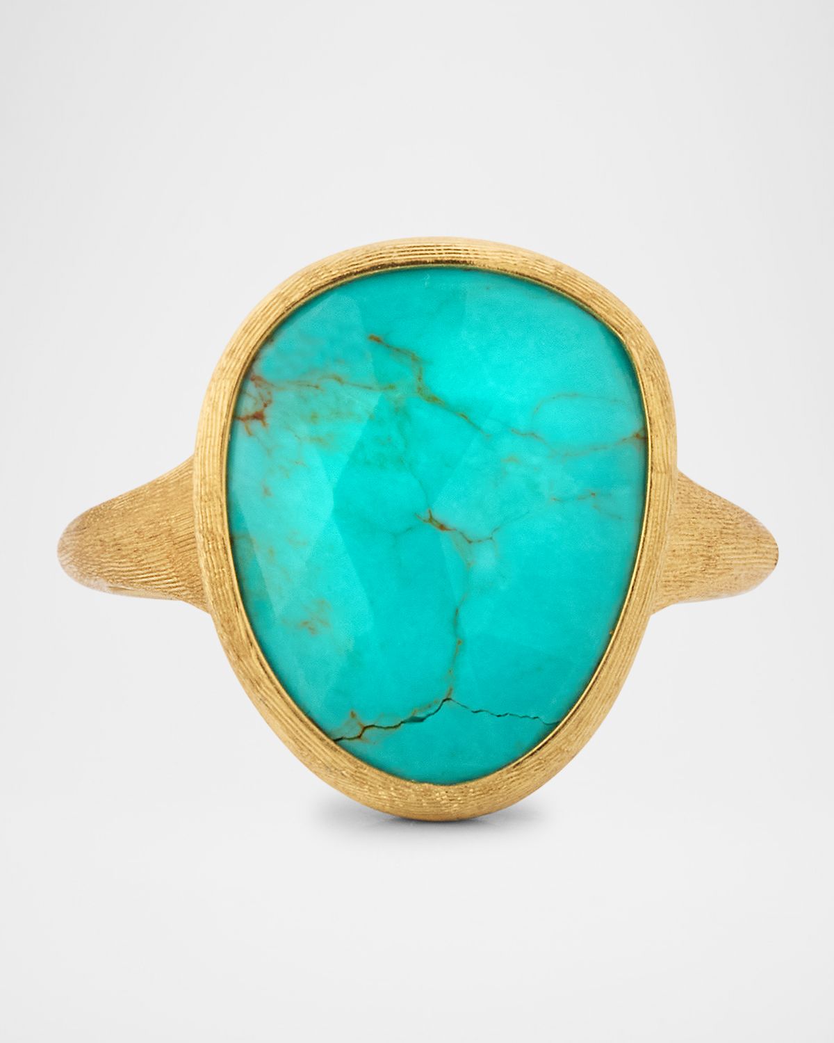 Marco Bicego 18K Lunaria Ring with Turquoise, Size 7