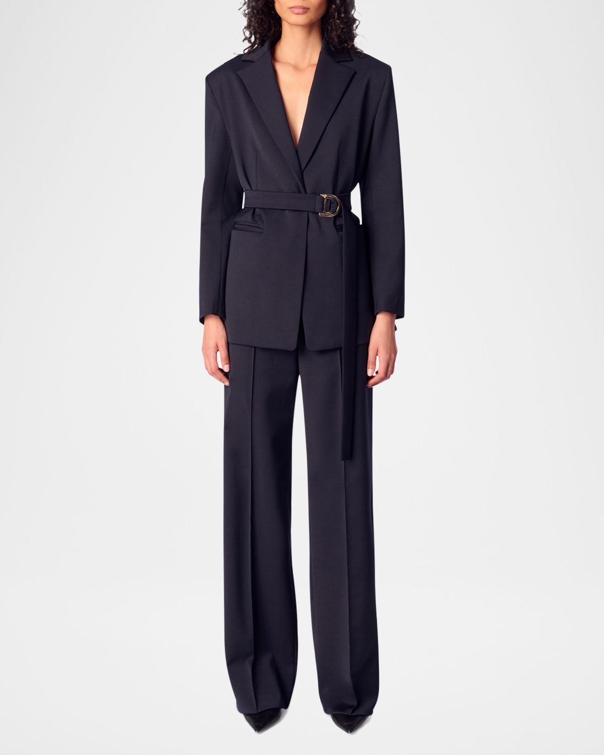 Maje Villeplisse Belted Pleated Blazer