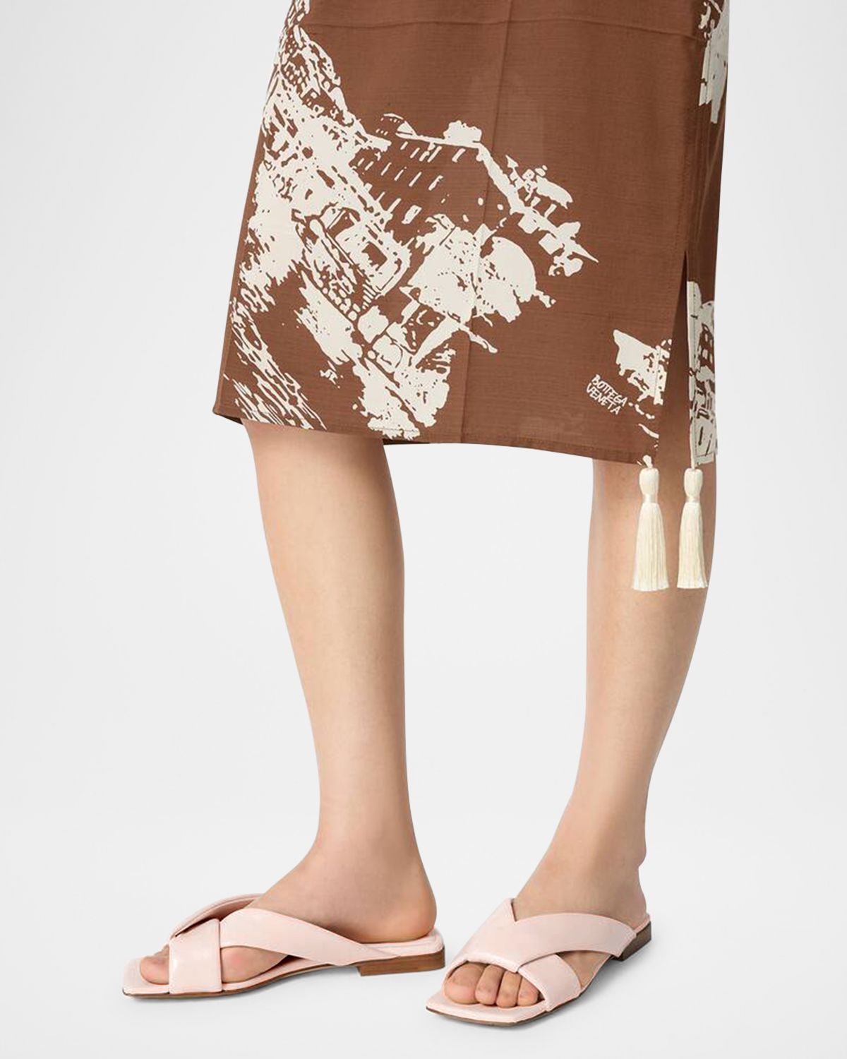 Bottega Veneta Riva Criss Cross Leather Flat Sandals