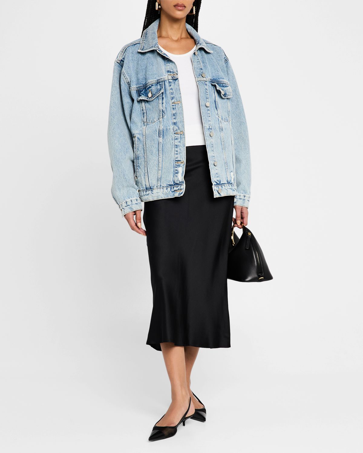 ANINE BING Bar Silk Skirt