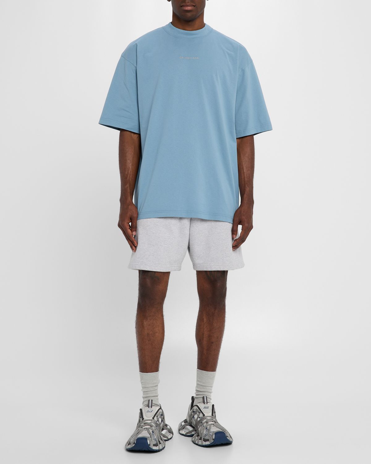 Balenciaga Unisex Jersey Embroidered Logo Medium-Fit T-Shirt