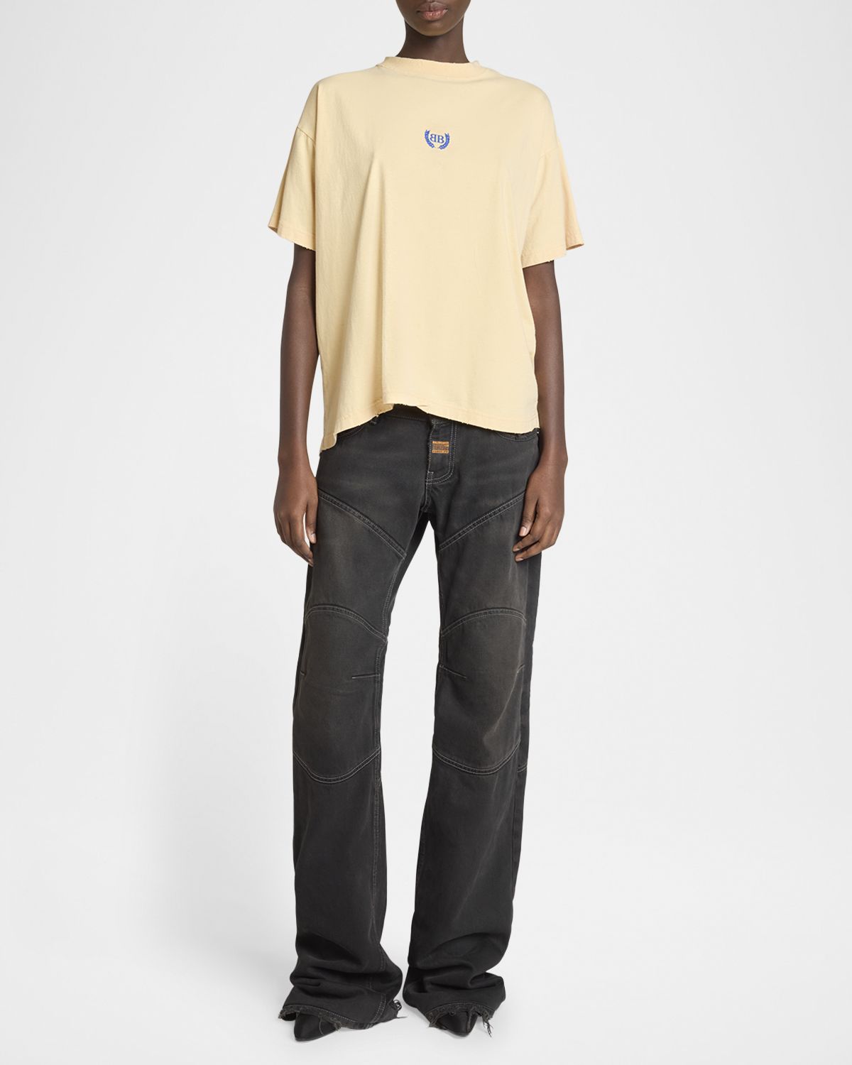 Balenciaga BB Embroidered Short-Sleeve Boxy T-Shirt