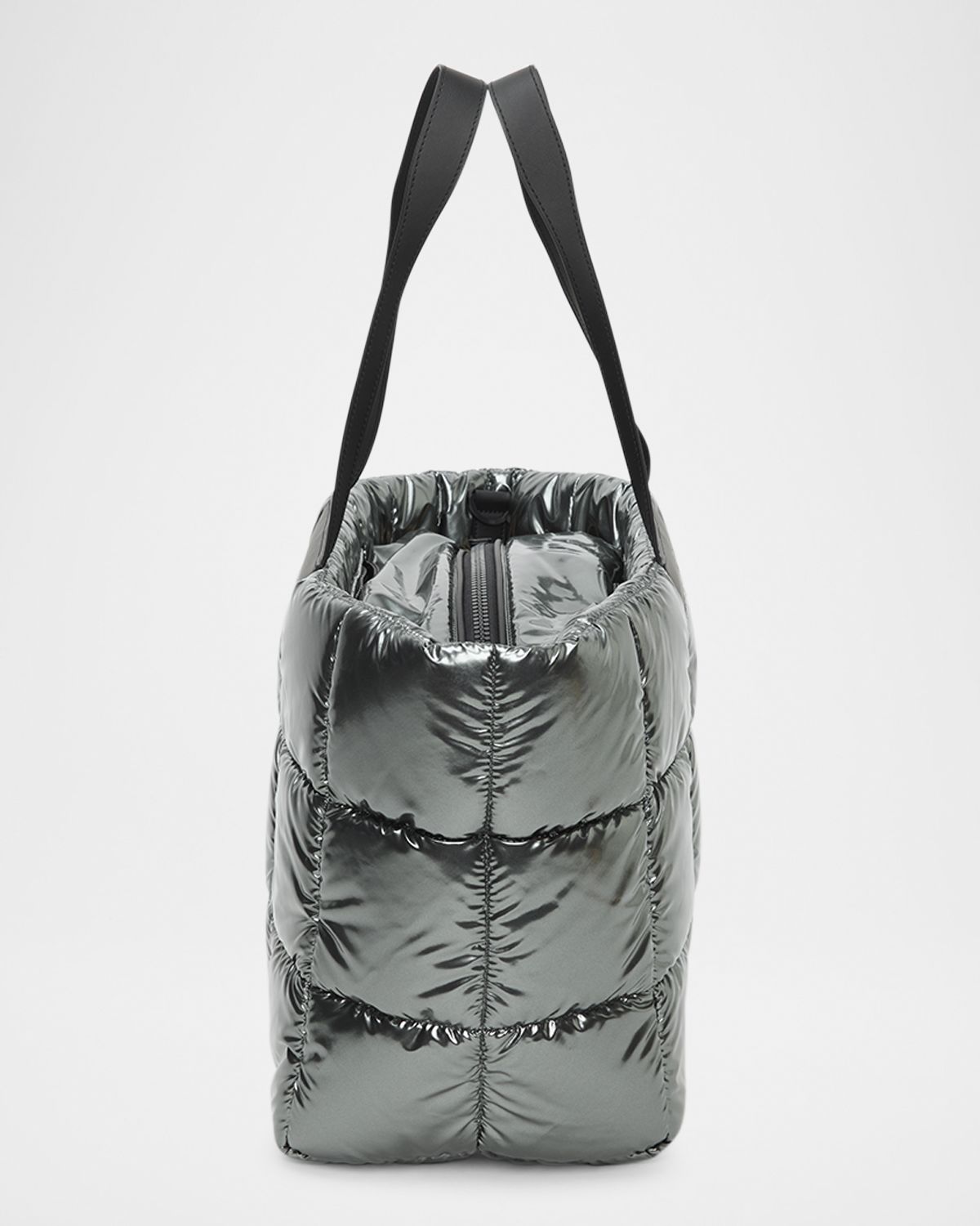 VeeCollective Porter Marche Quilted Shiny Nylon Tote Bag