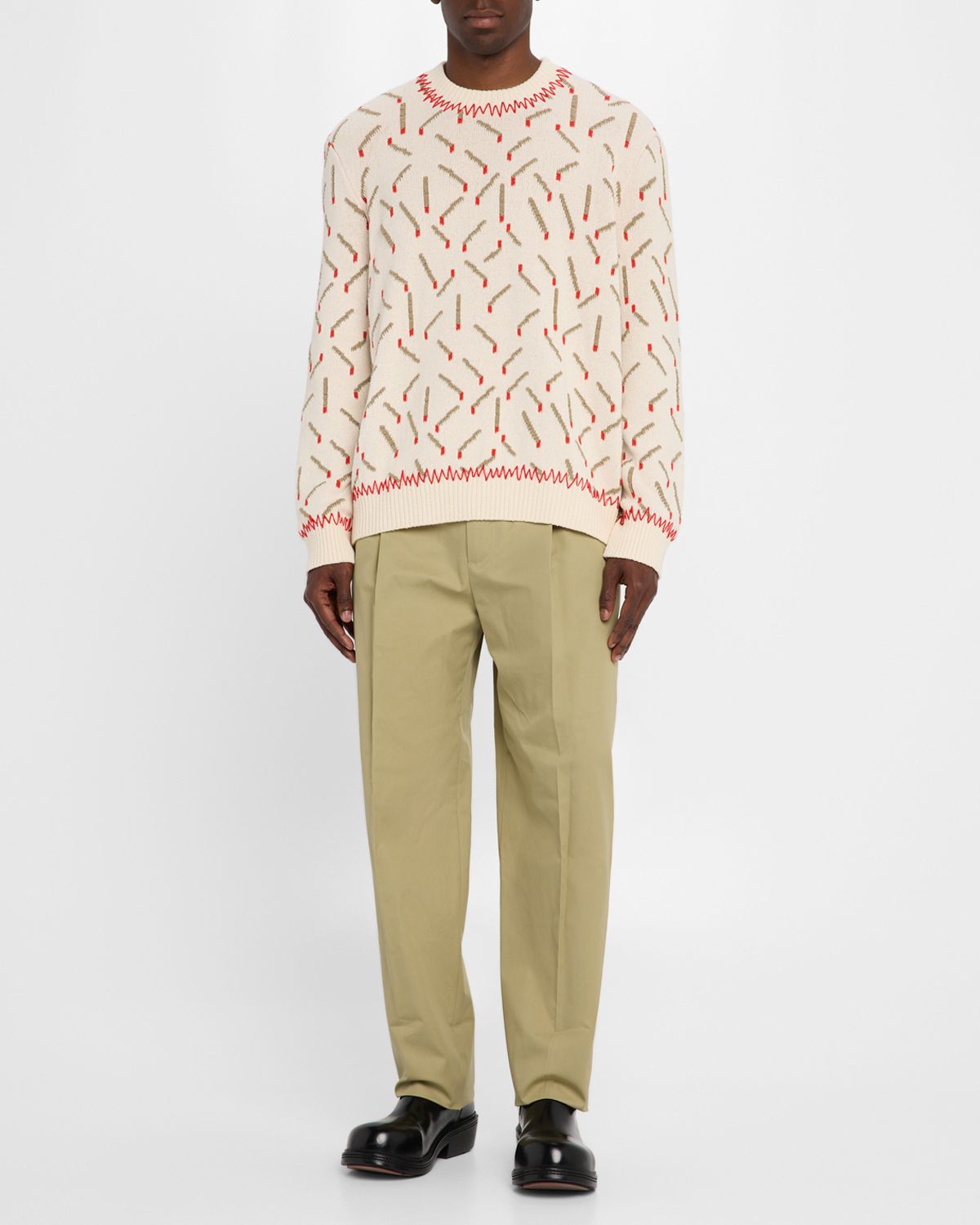 Bottega Veneta Men 's Jacquard Matchstick Sweater