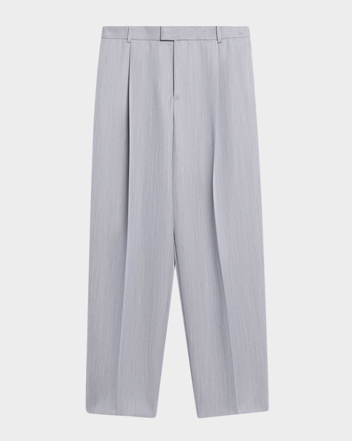 Bottega Veneta Men 's Wool Chevron Pleated Wide-Leg Trousers