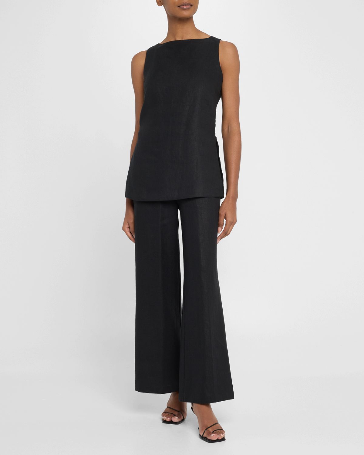Faithfull the Brand Joan High-Neck Linen Top