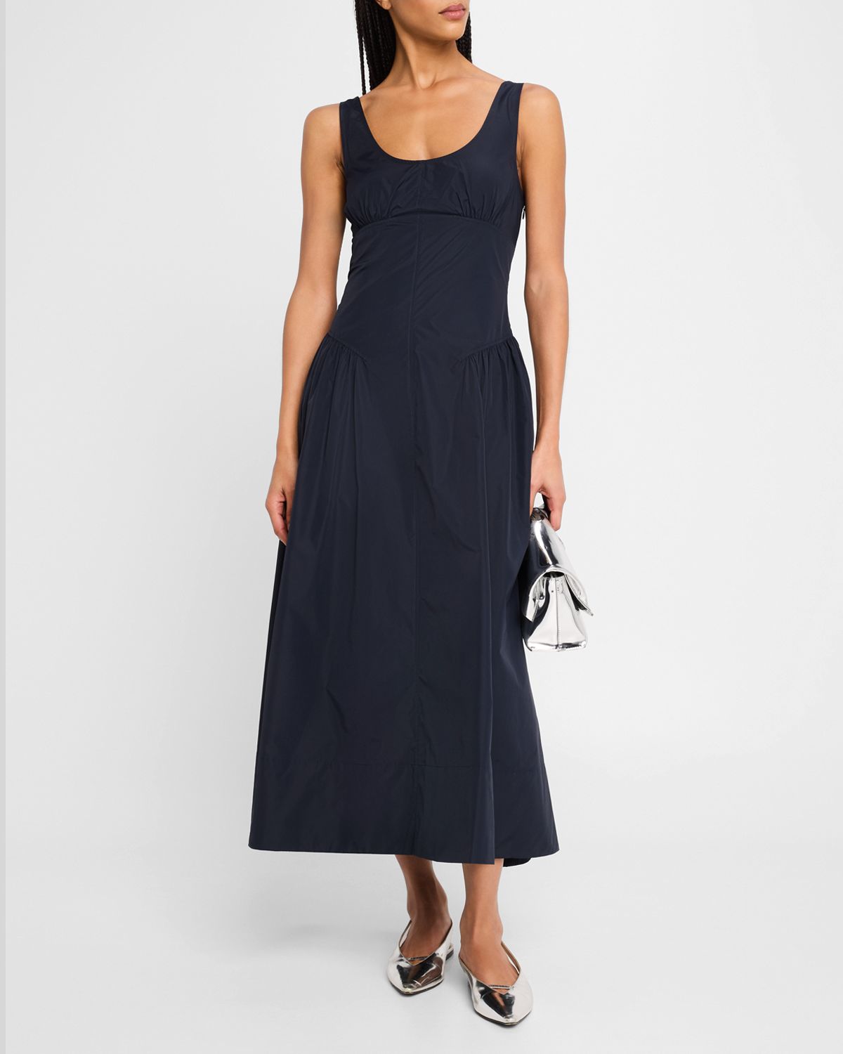 Proenza Schouler White Label Kendall Sleeveless Technical Cotton Midi Dress