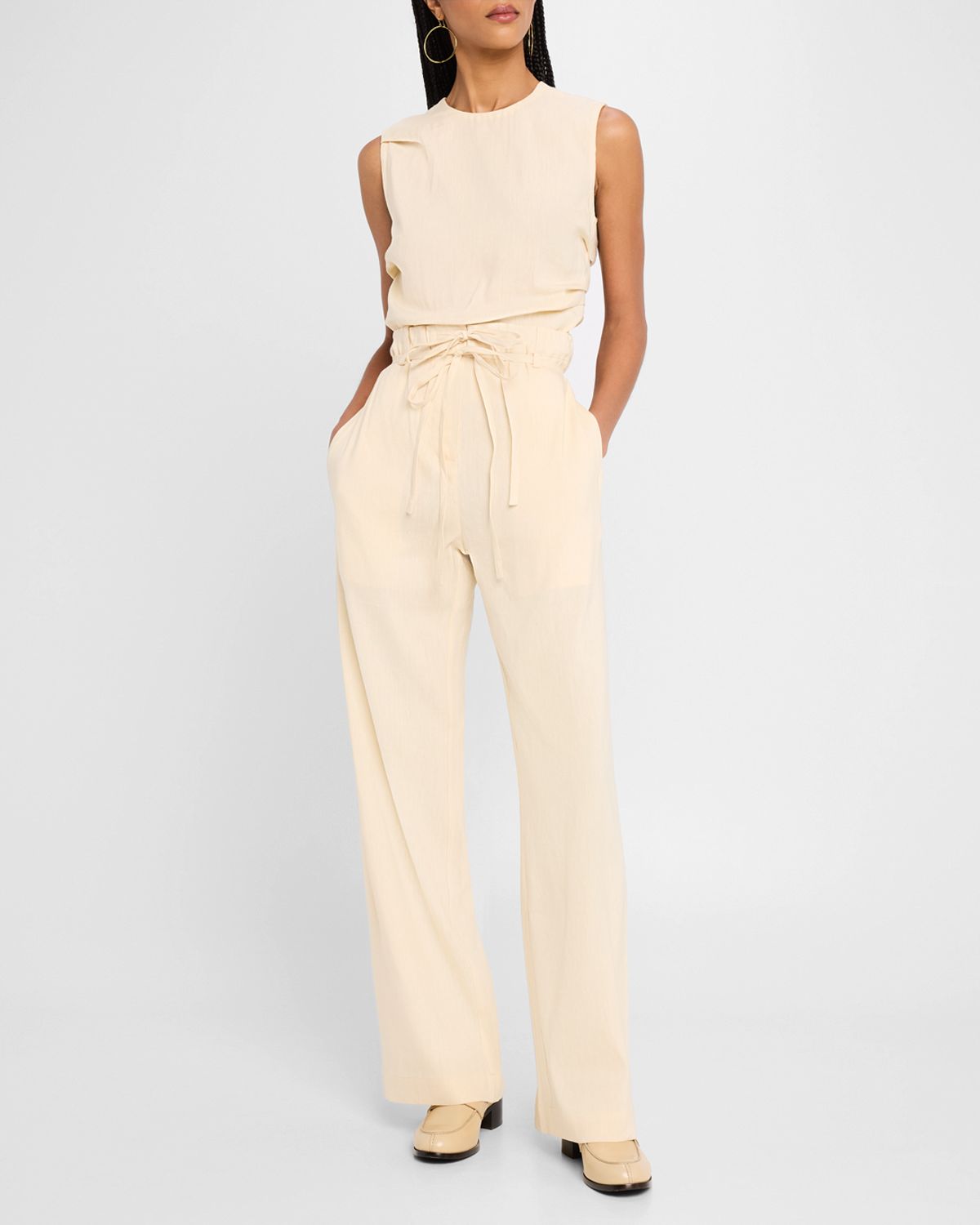 Proenza Schouler White Label Magnus Linen Slub Pants